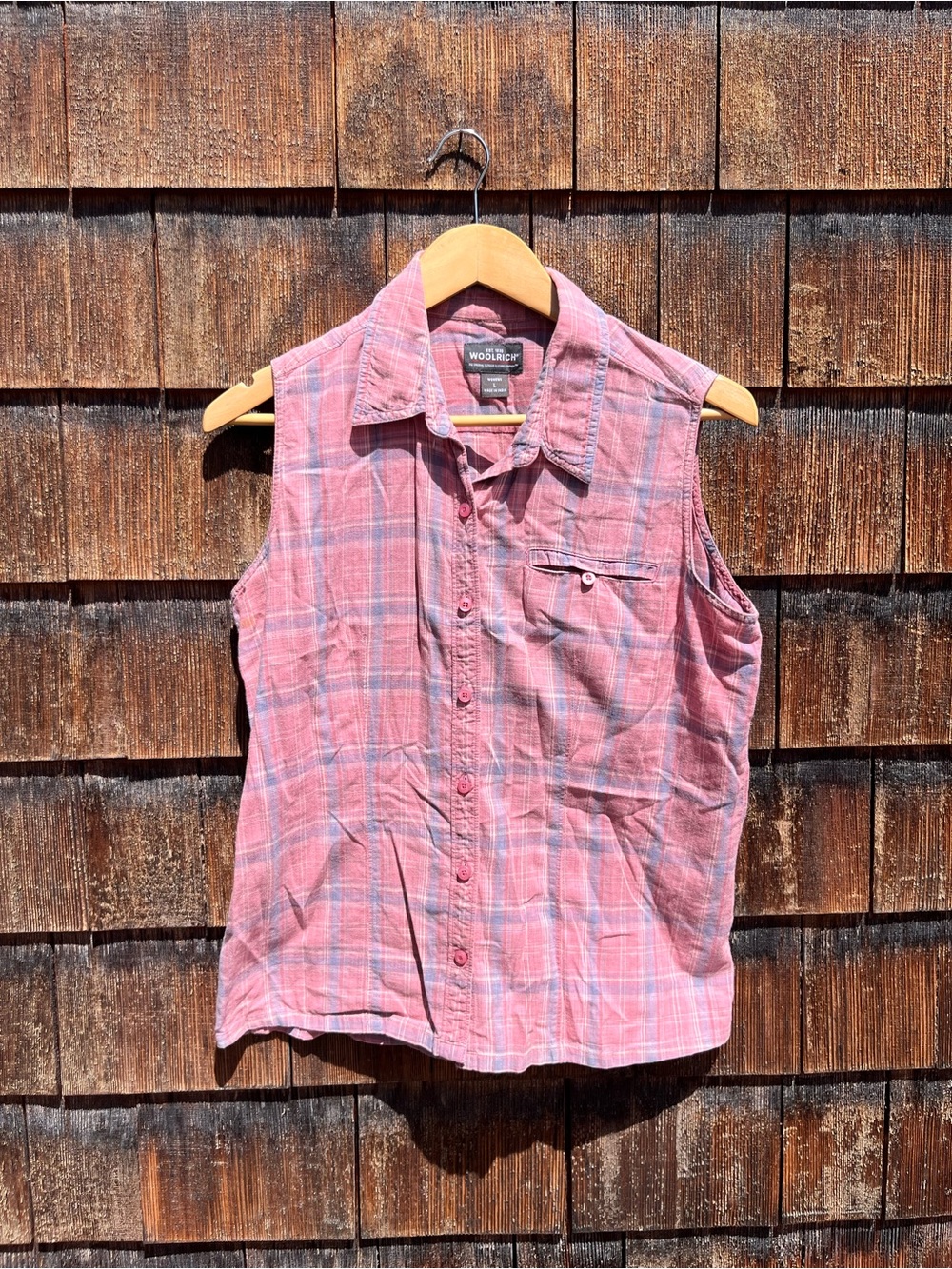 Woolrich Plaid Sleeveless Button-Up Tank